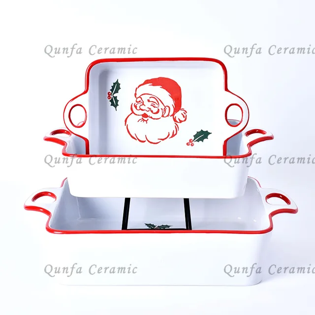 2020 Ceramic Set of 3 Santa Baker