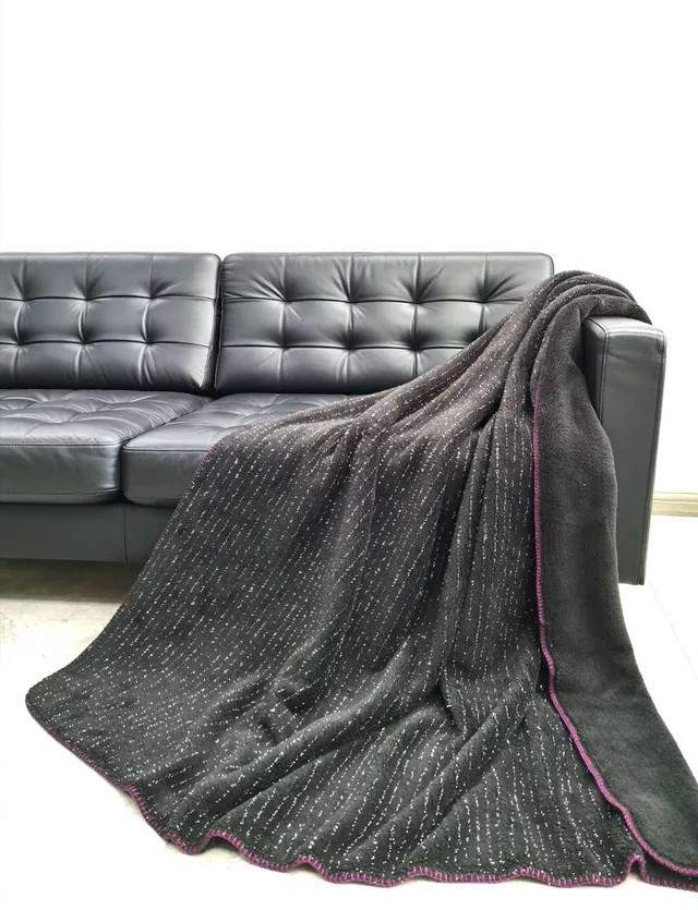 Silver jacquard sherpa blanket