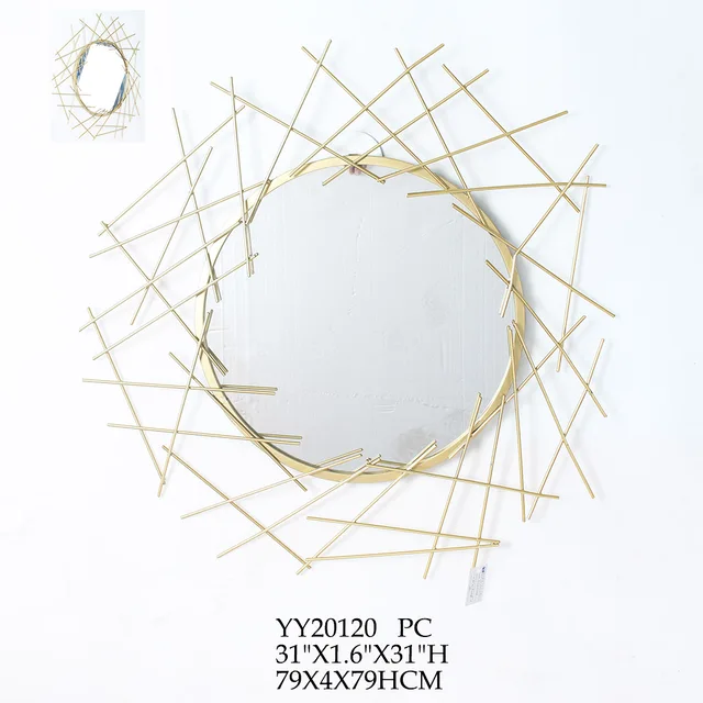 Abstract metal frame mirror