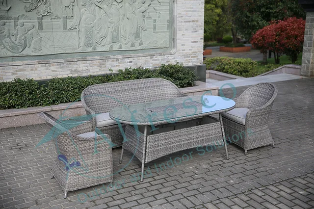 Alum rattan dining chair sets