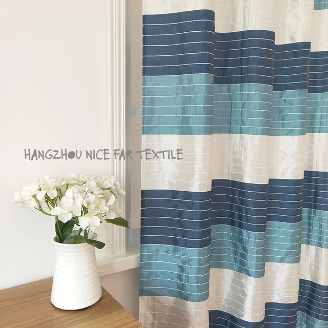00000DF140206 CIRCLE stripe voile fabric yarn dyed jacquard screen printing cutting recycle voilage ready made linen curtain