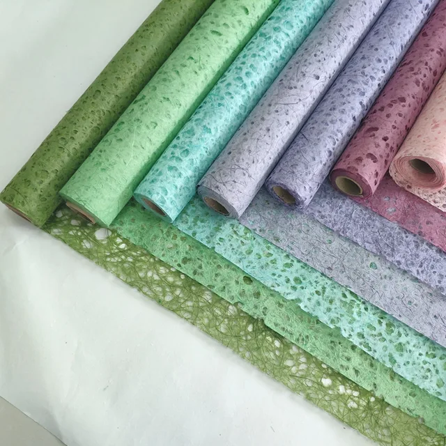 Eco friendly natural abaca fibre water resistant flower wrapping pape rolls