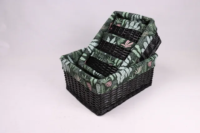 Rectangle willow storage basket wicker basket set of 5