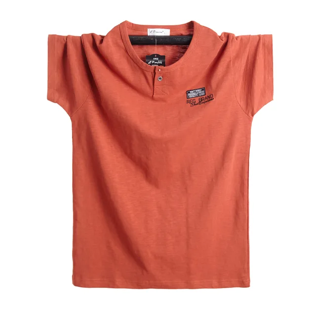 Latest embroidery style button collar men's cotton t shirts