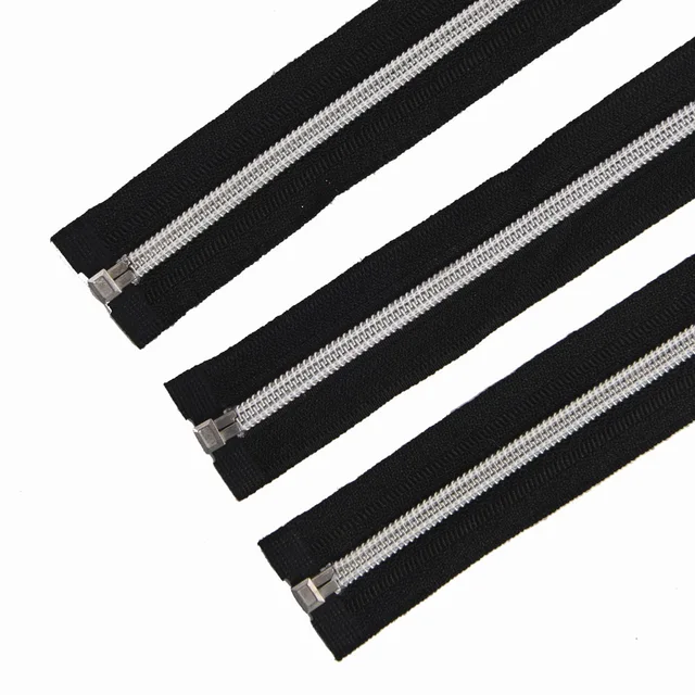 #5 Metallic Silver Teeth Open End Nylon Zipper