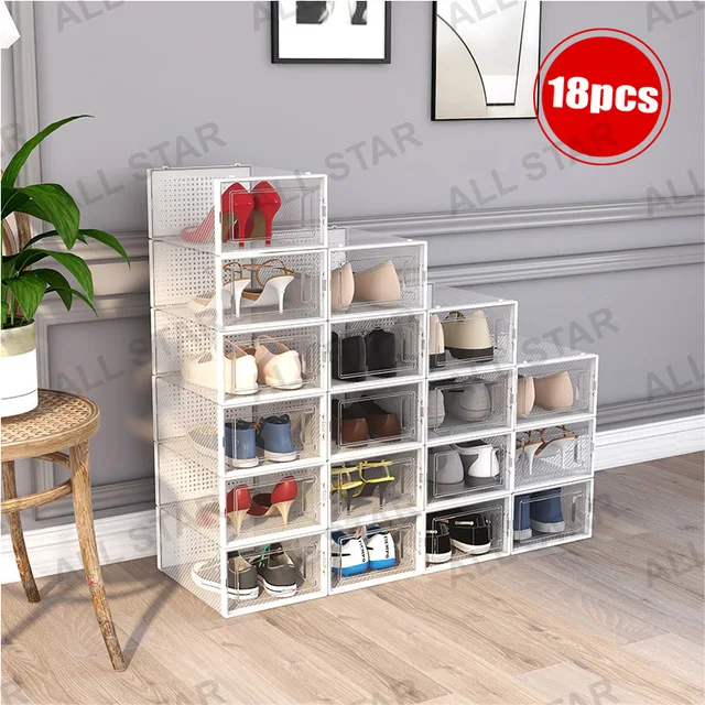 1 Portable Shoe Rack Storage Organizer Shoe Box Storage System with Doors, Shoes,Accessories