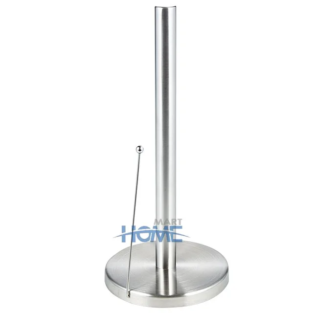 Free standing Round Stainless Steel kitchen tissue paper home roll holder metal tissue rack for one hand tear