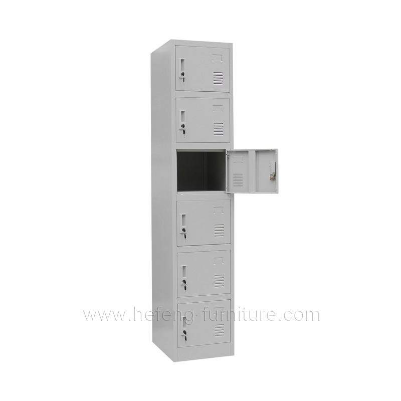 Six door steel locker