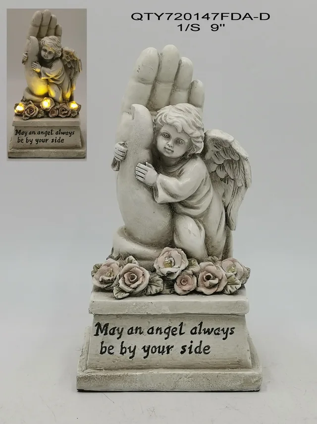 Cemetery angel with LED