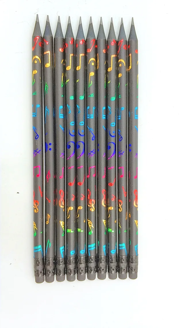 HB Black wood Pencil with heat transfer printing