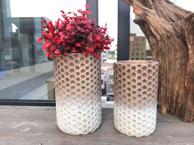 Cement flower pot
