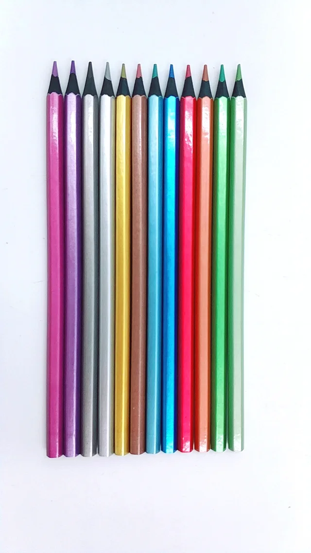 Pearlescent hexagonal color pencil