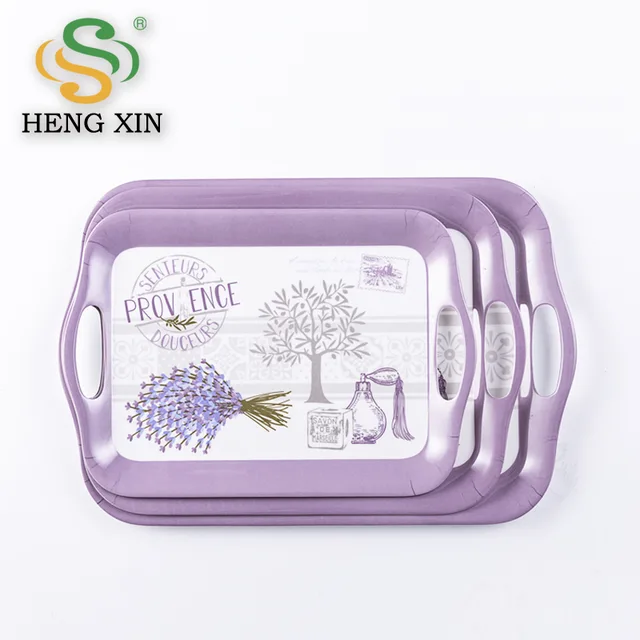 Melamine tray with handle
