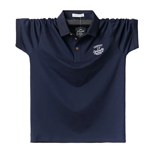Business plain color mercerized cotton jersey polo collar T-shirt