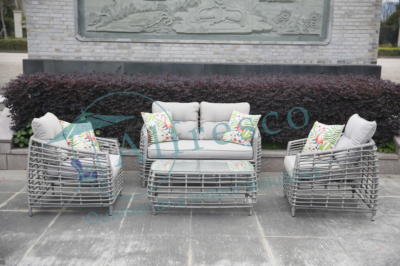 European style alum rattan sofa 5pcs set