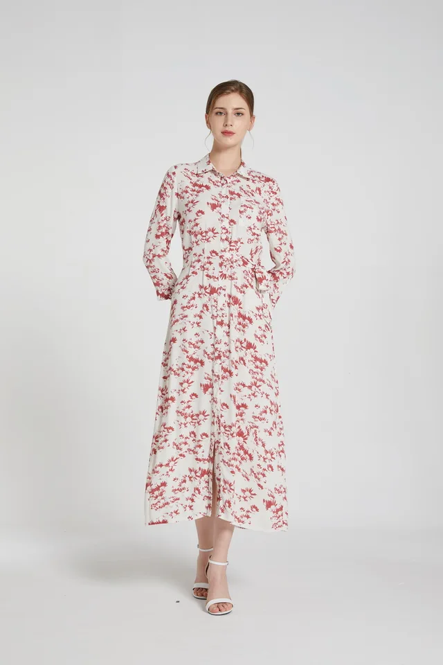 Ladies Viscose Pfd Dress