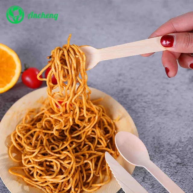 Disposable wooden cutlery wooden knife wooden fork wooden spoon