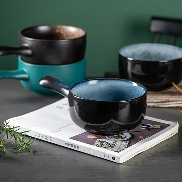 Durable porcelain bowl with color glazed