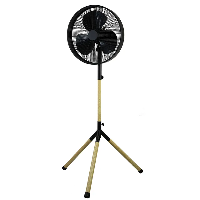 Hot top 16 inch tripod wooden fan in factory supply