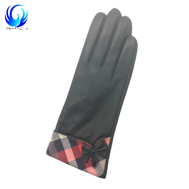 Mode ladies winter genuine sheep leather gloves