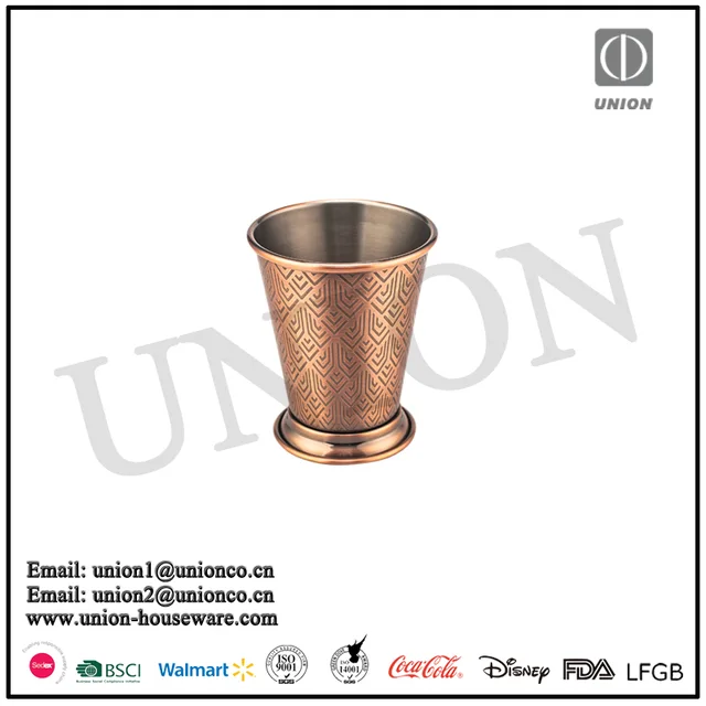 14oz 18/8 mint julep stainless steel with etch logo