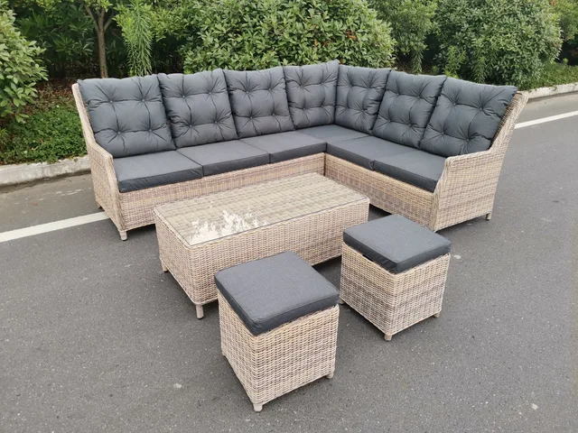 Outdoor rattan corner sofa set
