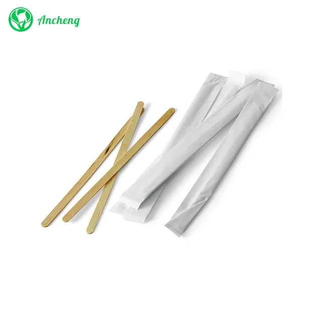 Disposable wooden coffee stirrers