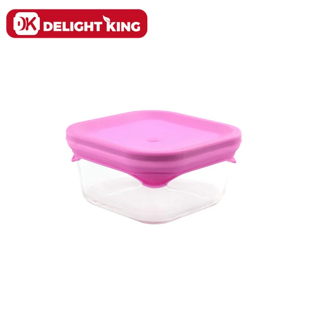 DK GLASS airtight leak proof glass food container lunch box with silicone lid storage container