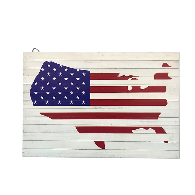 Wooden Flag Wall Shelf