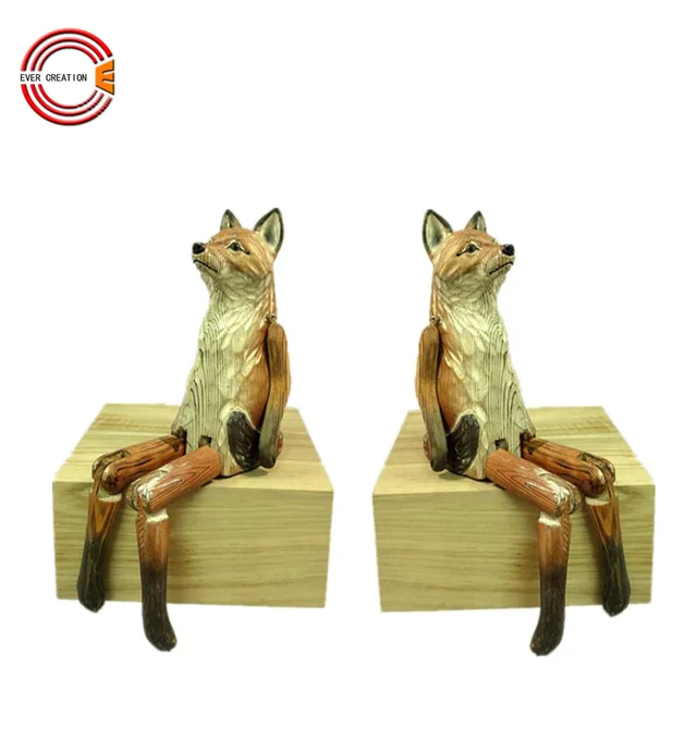 Hand carved wooden shelf sitter