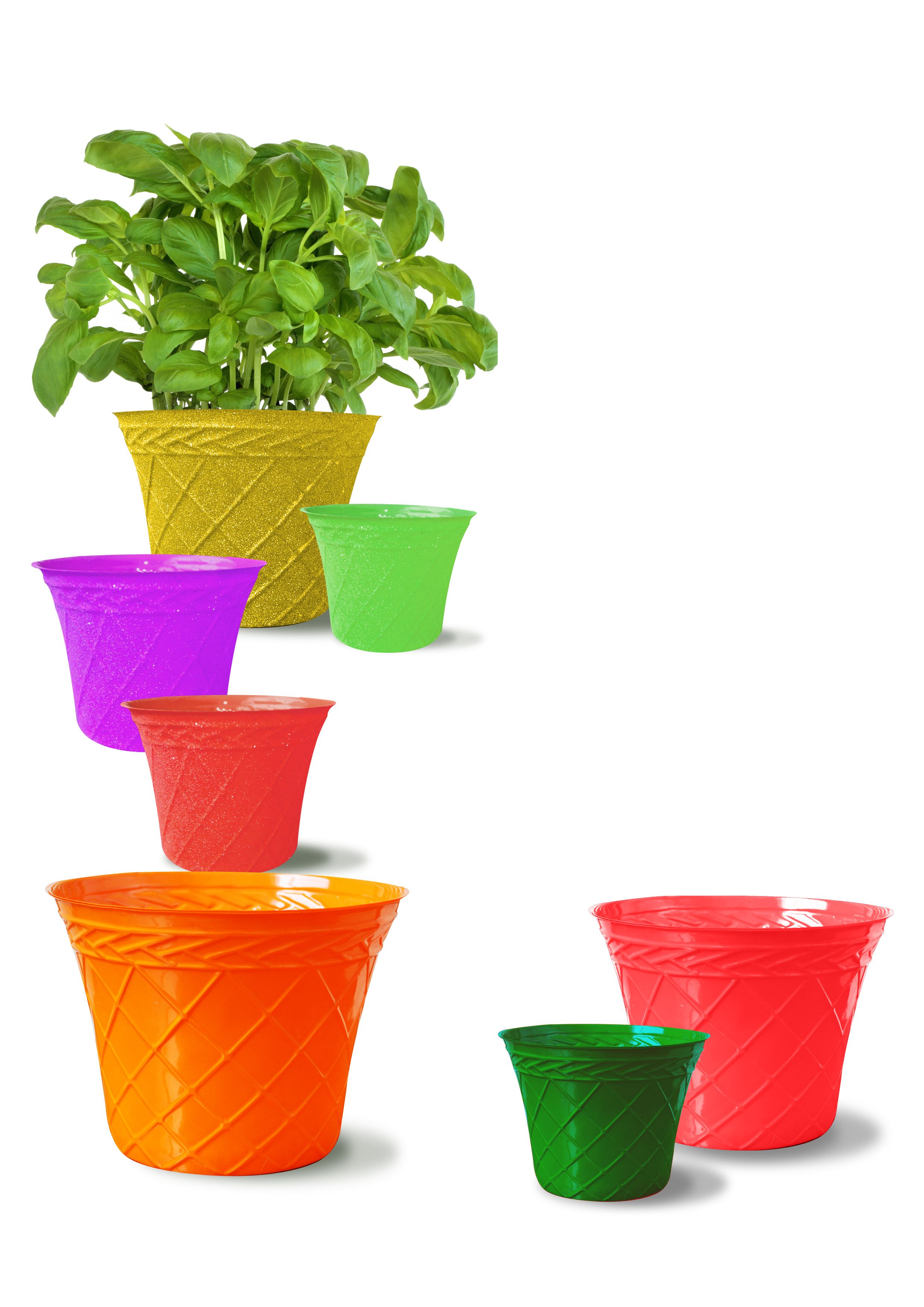 Emboss plastic cover pot