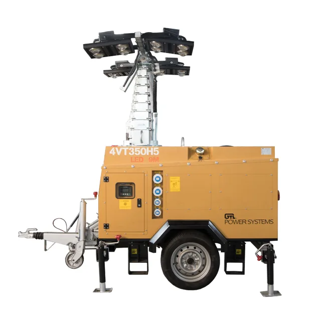 Portable 3.5~9 meter lighting tower 360°rotation with LED/Metal Halide lamp