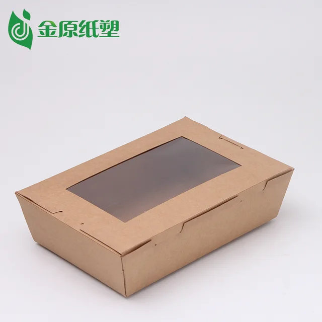 #8 salad box with window take away food container for US market