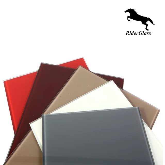RIDER White Red Black Painted Decorated Gray Glass