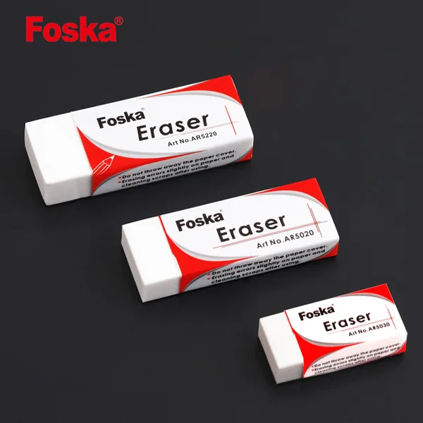 Foska White Soft TPR School Pencil Eraser