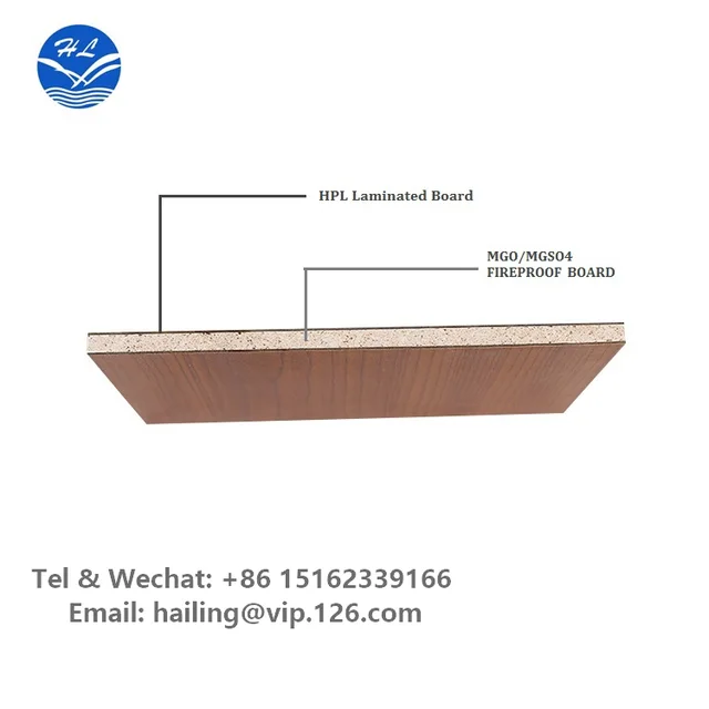 Decorative waterproof fireproof heat resistant double finish two faces color hpl high pressure compact mgo laminate board