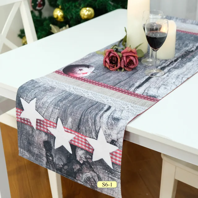 Christmas holiday polyester real photoprint runner,canvas,screen print, digital print, decorative, festive,traditional,envelope end, square end,fused,one layer, two layers,hard or soft fusible interlining double needle.wrinkle free,perfect table decoratio