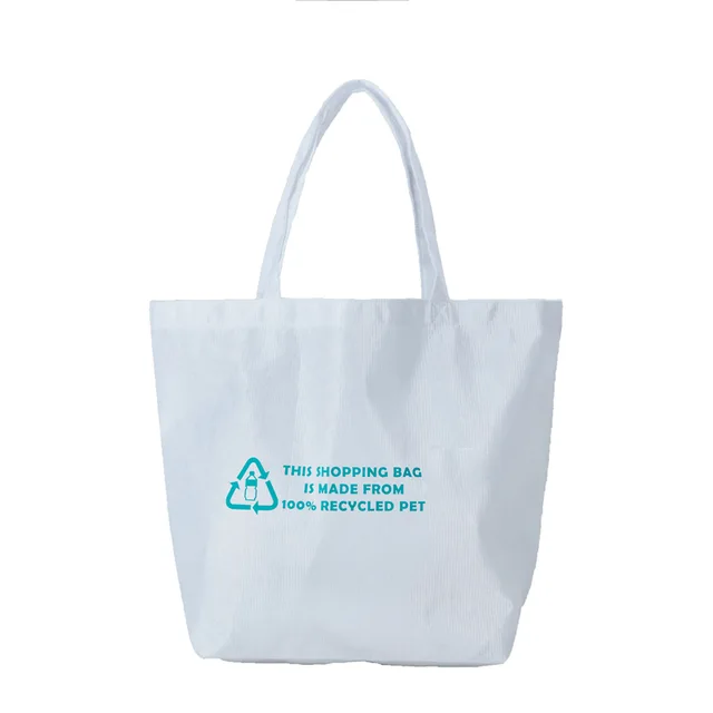 Custom reusable foldable white grocery shopping RPET non woven bag