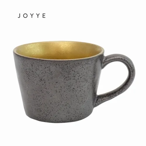 300ml (10.12oz) Porcelain Gold Plating Mug, gold reactive mug, speckle mug with handle