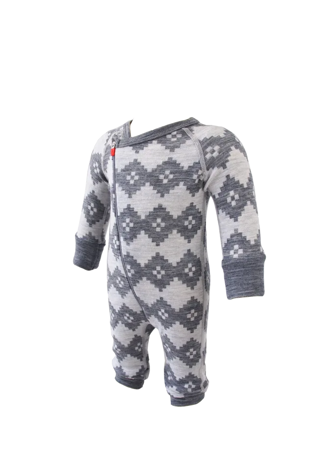 Merino wool jacquard kids' overall