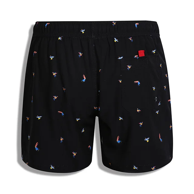 Men's print shorts with brief mesh lining
