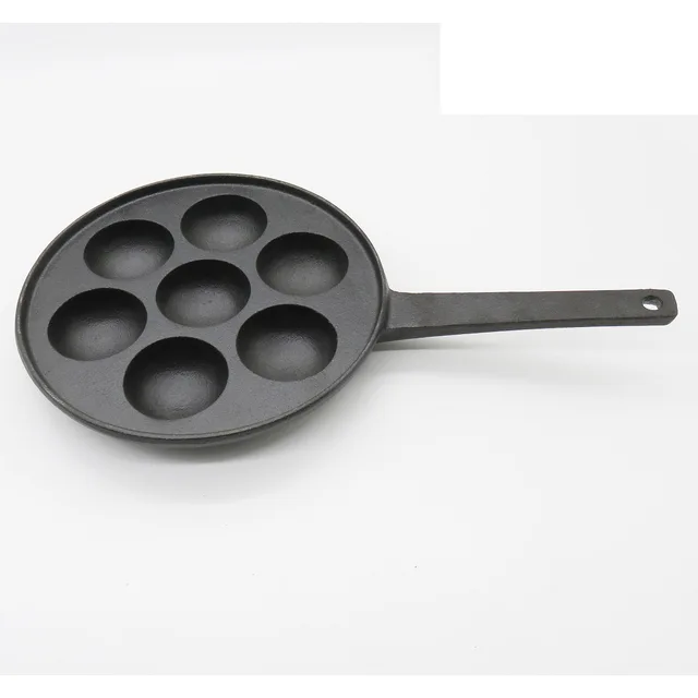 Cast Iron Seven Hole Aebleskiver Danish Pancake Pan