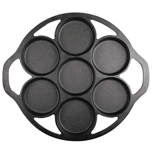 Pre-seasoned cast iron Biscuit Pan for Camping or Indoor, Cast Iron Cookware for Biscuits, Muffins, and Scones by Commercial