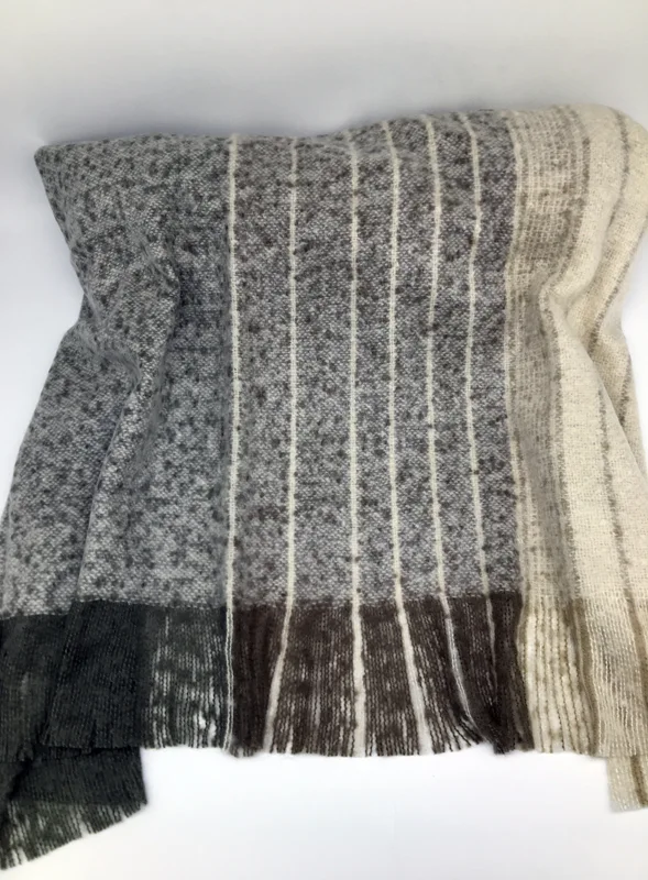 Decorative Throw Blanket with Fringe Soft Striped Multi Color Throws for Couch Sofa Armchair Bed