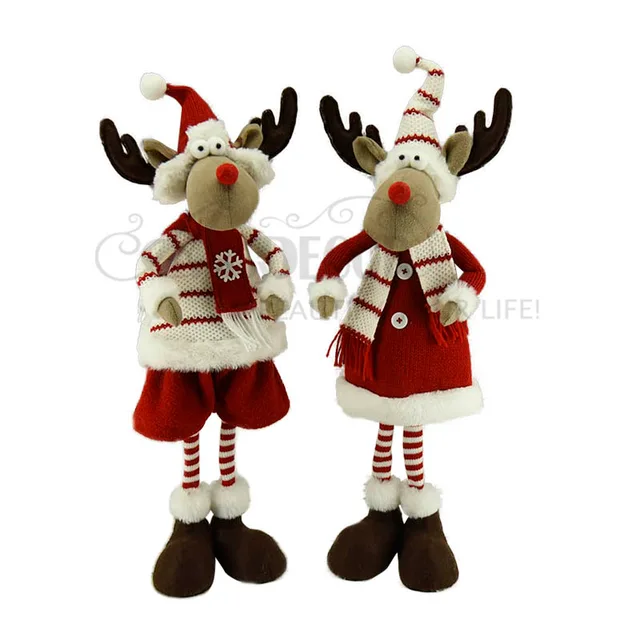 2asst. Fabric Standing Boy&girl Moose