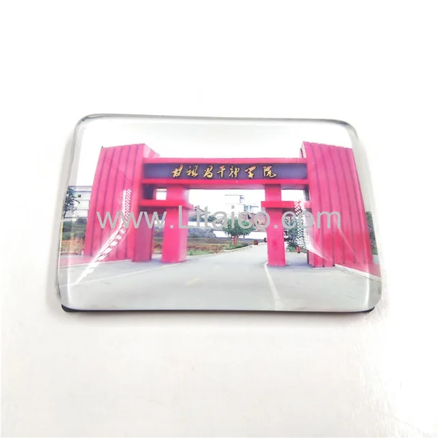 Souvenir glass refrigerator magnet