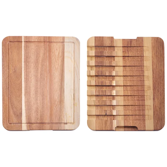 Multi functional acacia wood cutting and serving board