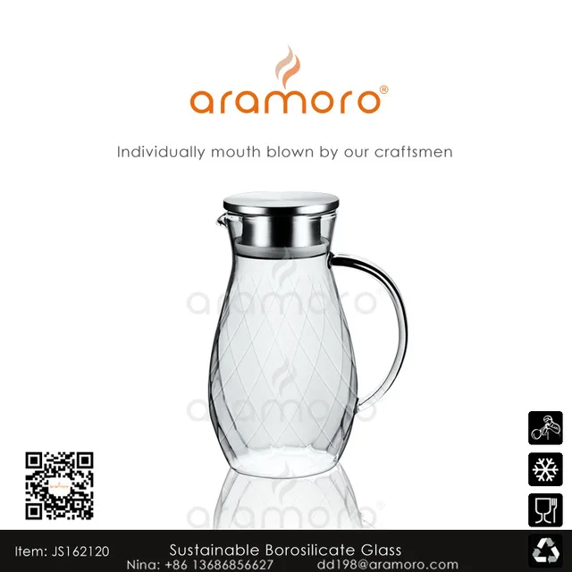 (Diamond Design) Borosilite Glass Pitcher