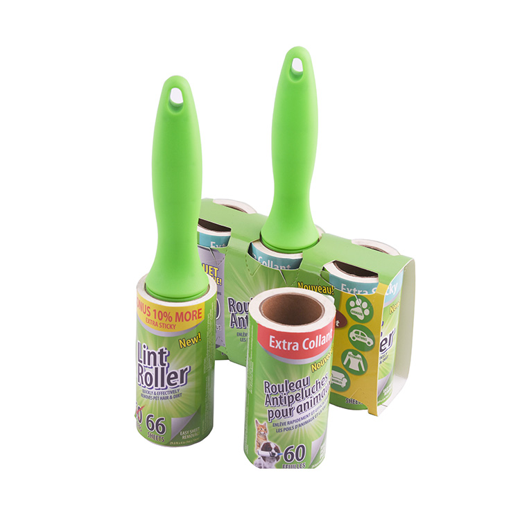 Plastic handle reusable lint roller sticky