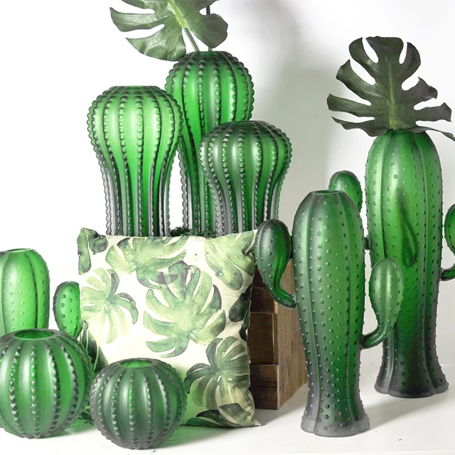 Decorative Glass vase cactus